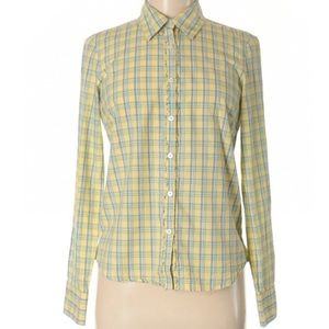 Aeropostal yellow plaid blouse S